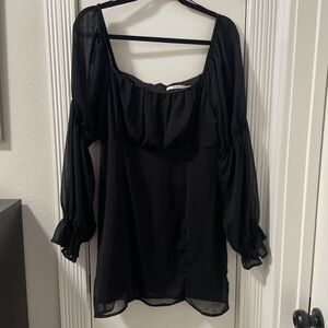 Mi Ami Josanna Juliette Sheer Sleeve Mini Dress Sz L Fairy Goth Witchy Romantic